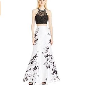 TWO PIECE TRUMPET PROM FORMAL GOWN